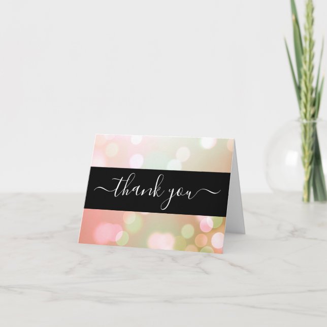 Create Your Own Light Subtle Bokeh Thank You Card (Front)