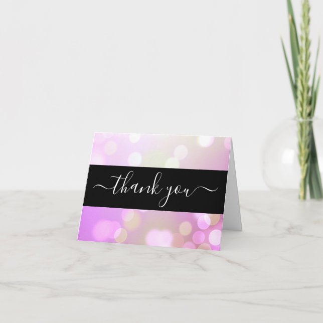Create Your Own Light Subtle Bokeh Thank You Card (Front)