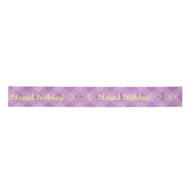 Create Your Own Lilac Purple Gingham Satin Ribbon (Front)