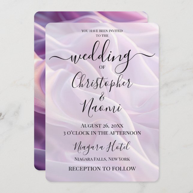 Create Your Own Lilac Purple Silk Invitation (Front/Back)