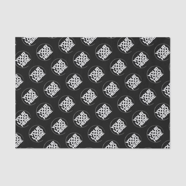 Create your own logo black business pattern tissue paper (Front)