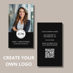 Create Your Own Logo Black Professional  Business Card