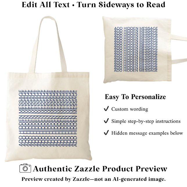 Create Your Own Long Hidden Message 148B Novelty Tote Bag (Creator Uploaded)