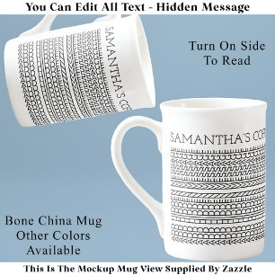Create Your Own Long Hidden Message 148BW Novelty Bone China Mug