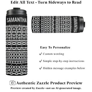 Create Your Own Long Hidden Message & Name White Thermal Tumbler