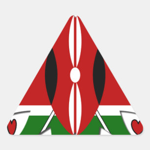 Create Your Own Lovely Colourful Kenya Hearts Triangle Sticker