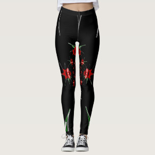 Create Your Own Lovely vivid Black Red Leggings