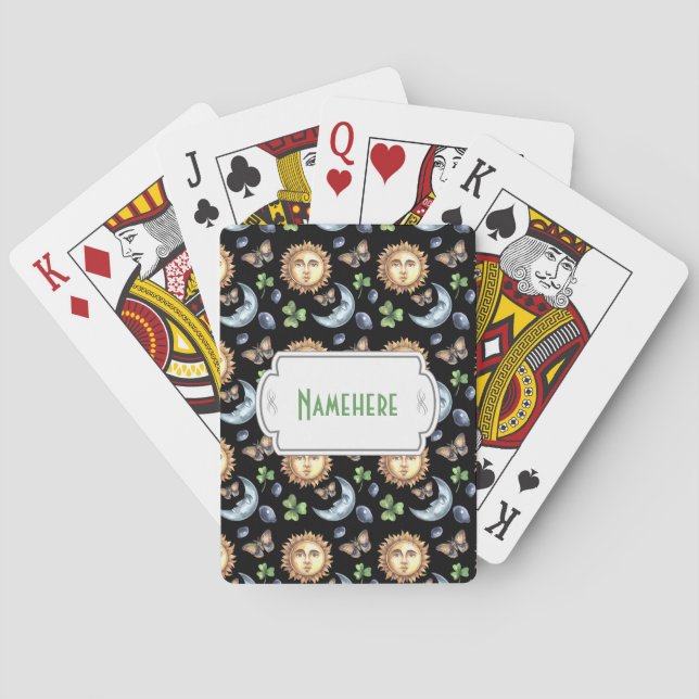 Create Your Own Lucky Celestial Butterfly Playing Cards (Back)