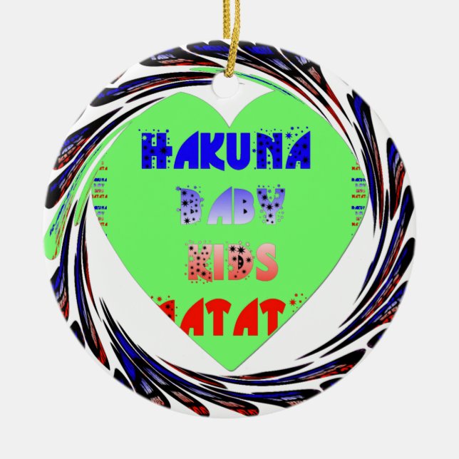 Create Your Own Luminous Hearts Baby Kid Design Ceramic Tree Decoration (Front)