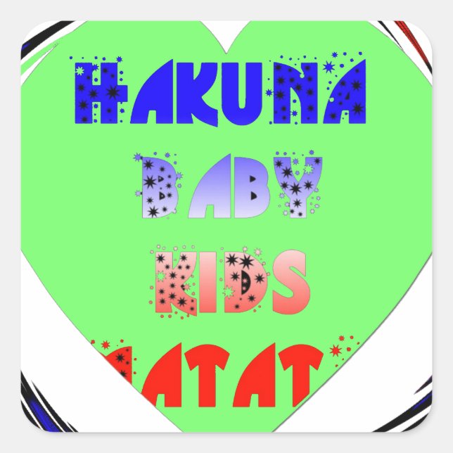 Create Your Own Luminous Hearts Baby Kid Design Square Sticker (Front)