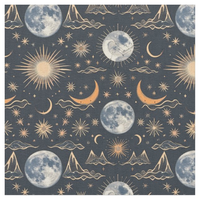 Create Your Own Lunar Cloudscapes Celestial Fabric (Close Up)