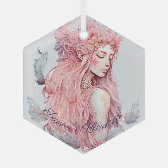 Create Your Own Lunar Love Magic Goddess Glass Tree Decoration (Front)