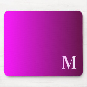 Create Your Own Magenta Ombre Monogram Mouse Pad