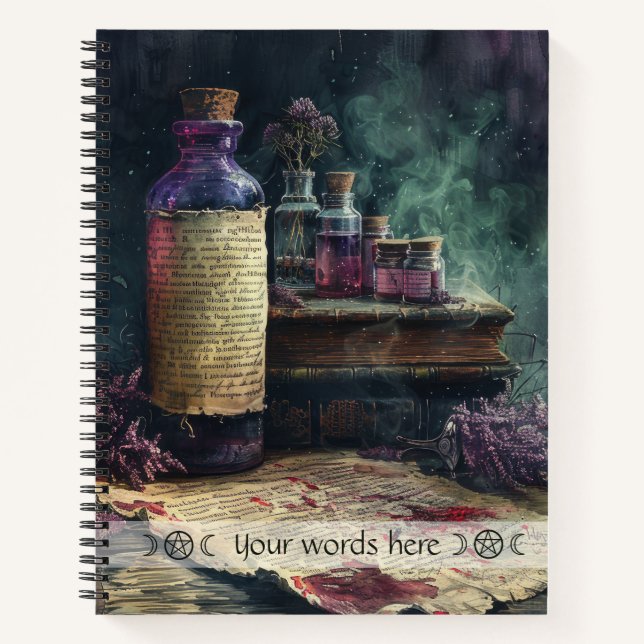 Create Your Own Magic Elixir Bottles Apothecary Notebook (Front)