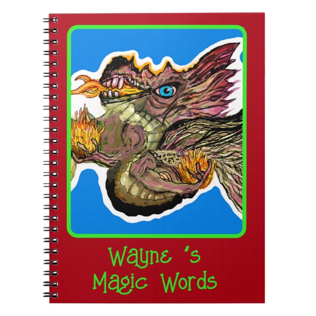 Create Your Own Magic Fire Dragon Notebook (Front)