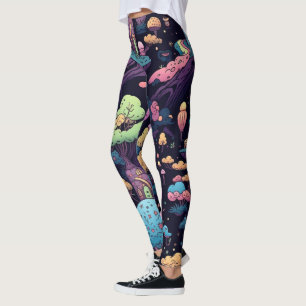Create Your Own Magic Forest Tree Houses Leggings