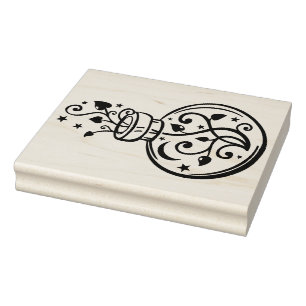 Create Your Own Magic Potion Bottle Floral Rubber Stamp