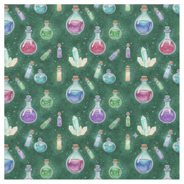 Create Your Own Magic Potions Crystals Green Fabric (Close Up)