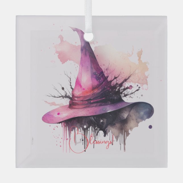 Create Your Own Magic Witch Hat Glass Tree Decoration (Front)