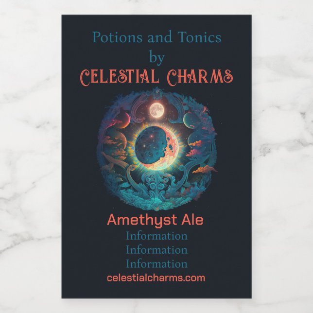 Create Your Own Magical Blue Moon Wine Label (Single Label)