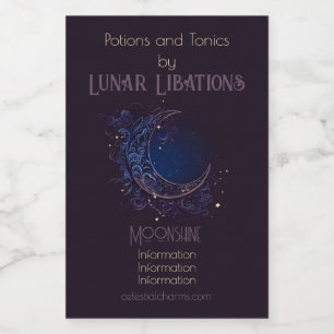 Create Your Own Magical Blue Moon Wine Label