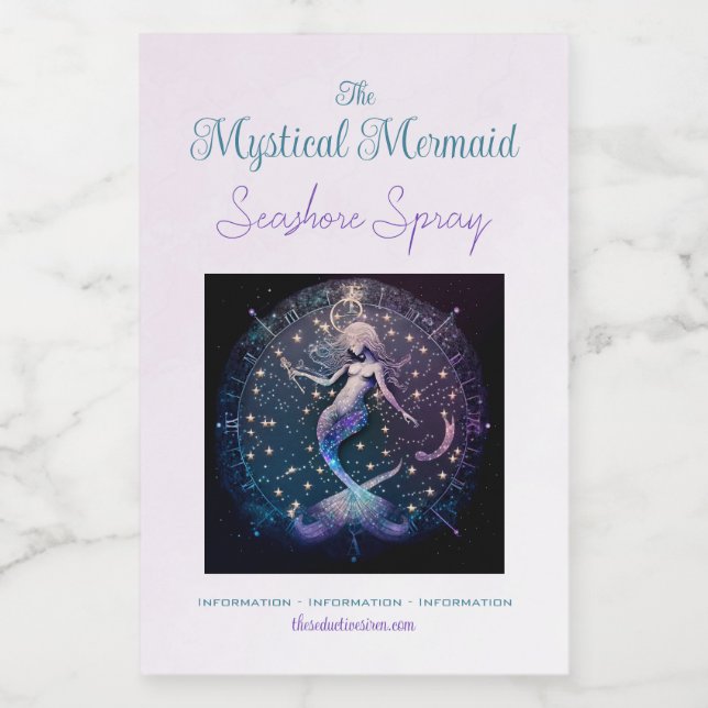 Create Your Own Magical Celestial Mermaid Paradise Wine Label (Single Label)