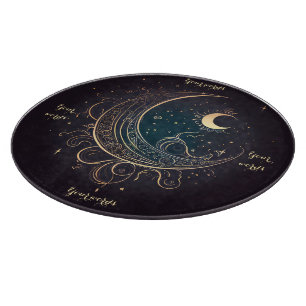 Create Your Own Magical Gold Filigree Moon Altar Cutting Board