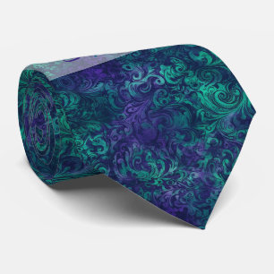 Create Your Own Magical Purple Green Swirls Tie