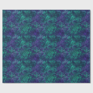 Create Your Own Magical Purple Green Swirls Wrapping Paper