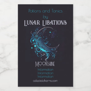Create Your Own Magical Silver & Blue Moon Wine Label