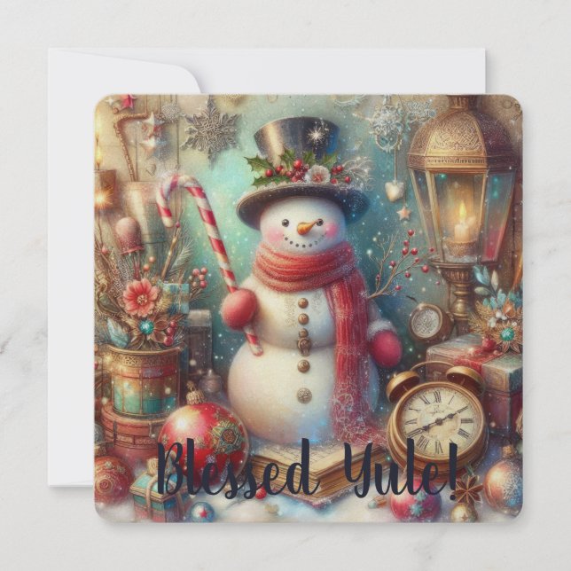 Create Your Own Magical Solstice Snowman Card (Front)