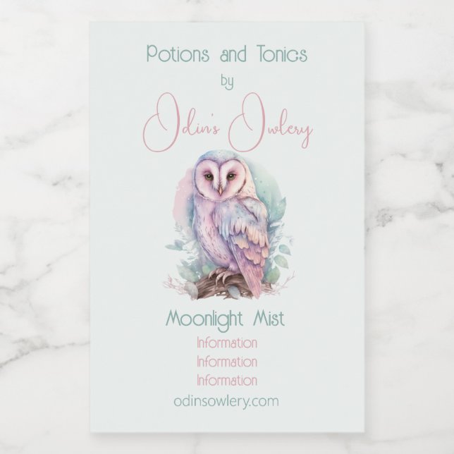 Create Your Own Magical Spring Owl Wine Label (Single Label)