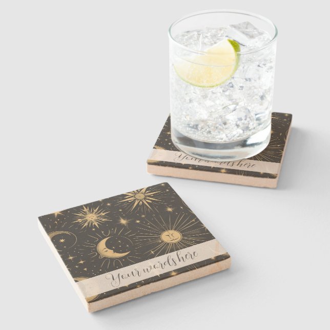 Create Your Own Man in Moon Celestial Stone Coaster (Side)