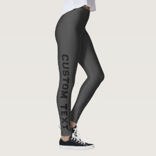 Create Your Own Matte Black Custom Text Leggings
