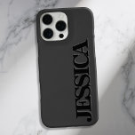 Create Your Own Matte Black Name Monogram iPhone 16 Pro Max Case<br><div class="desc">Create your own personalised iPhone Case with custom initial name in matte black colour modern minimalist typography.</div>