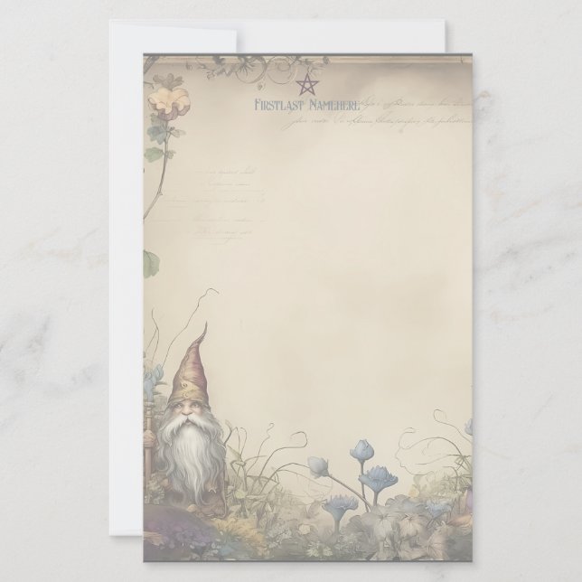 Create Your Own Mediaeval Dwarf Garden Stationery (Front)