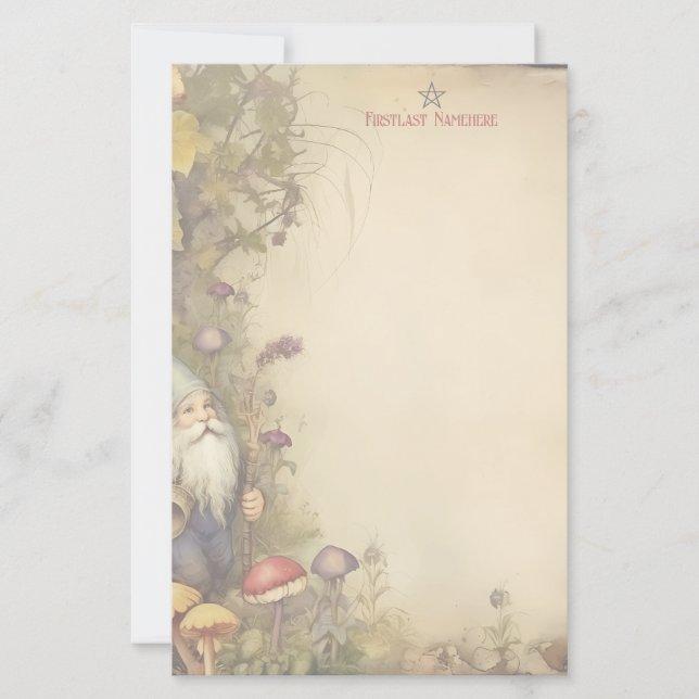 Create Your Own Mediaeval Dwarf Garden Stationery (Front)