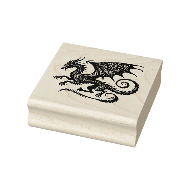 Create Your Own Mediaeval Filigree Dragon Rubber Stamp (Stamp)