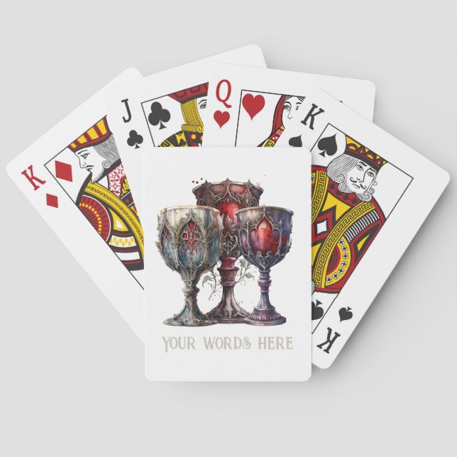 Create Your Own Mediaeval Gothic Chalices Playing Cards (Back)