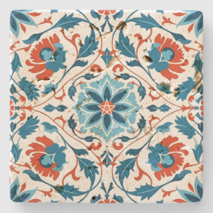 Create Your Own Mediterranean Azure Orange Stone Coaster