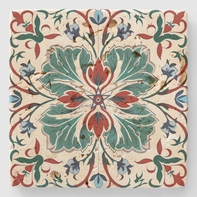 Create Your Own Mediterranean Festive Solstice Stone Coaster (Front)