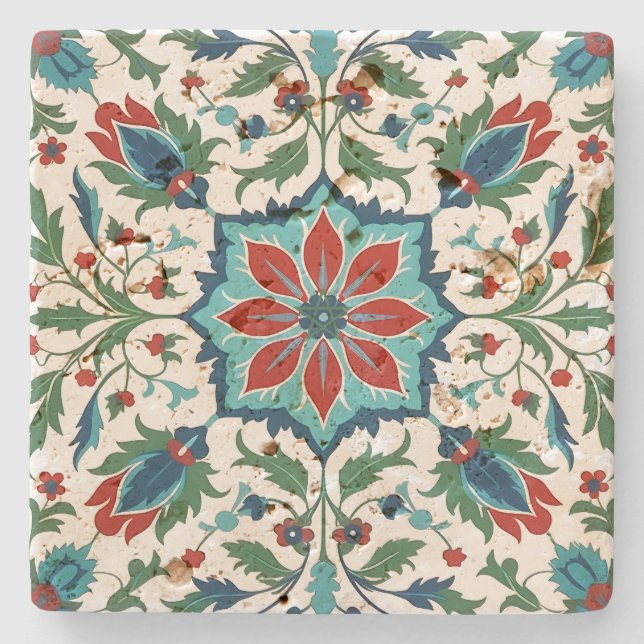 Create Your Own Mediterranean Ornamental Yule Stone Coaster (Front)