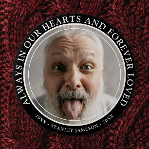 Create Your Own Memorial Photo & Text Tribute 6 Cm Round Badge