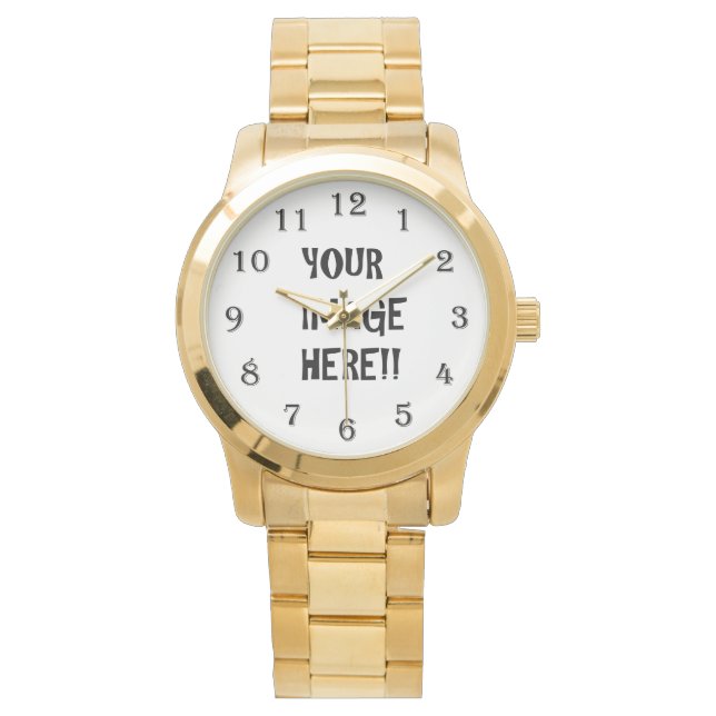 Create Your Own Men's Oversized Gold Bracelet Watch (Front)