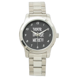 Create Your Own Men's Oversized Silver Bracelet Watch