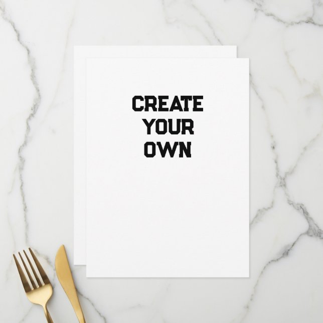 Create Your Own Menu (Front/Back In Situ)
