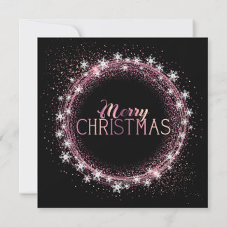 Create Your Own Merry Christmas Snowflake Wreath Holiday Card