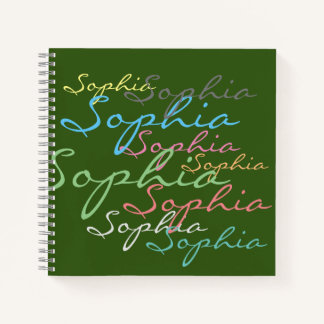 Create your own messy name text unique calligraphy notebook