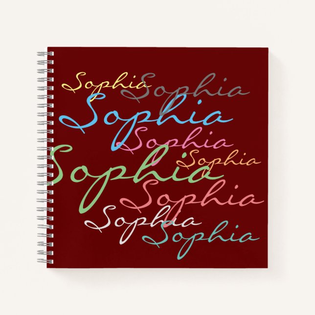 Create your own messy name text unique calligraphy notebook (Front)