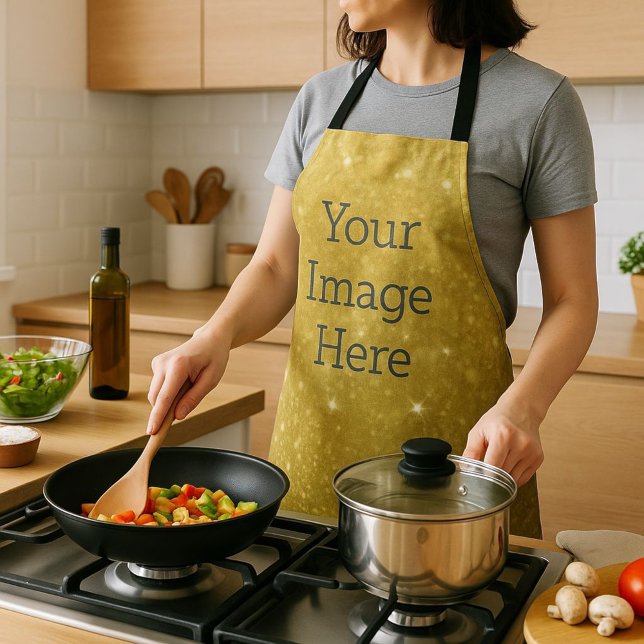 Create Your Own Metallic Gold Glitter Faux Foil Apron (Creator Uploaded)